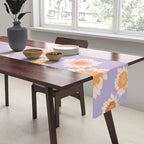 Retro boho daisy floral pattern lavender Table Runner Gallery Image 2