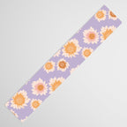 Retro boho daisy floral pattern lavender Table Runner Gallery Image 3