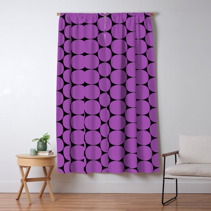 Halloween Mod Dots Pattern in Purple and Black Window Curtain Gallery Image 5