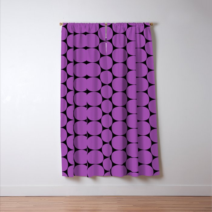 Halloween Mod Dots Pattern in Purple and Black Window Curtain Gallery Image 3