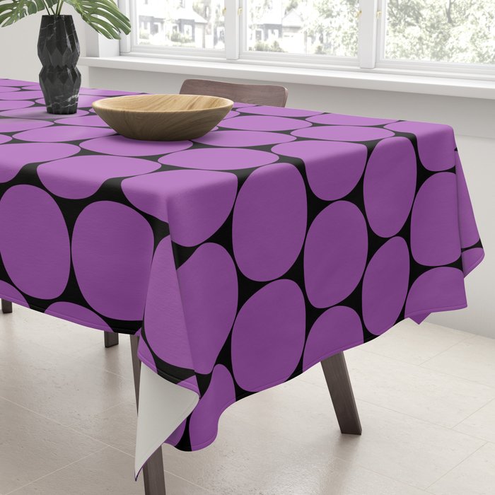 Halloween Mod Dots Pattern in Purple and Black Tablecloth Gallery Image 3