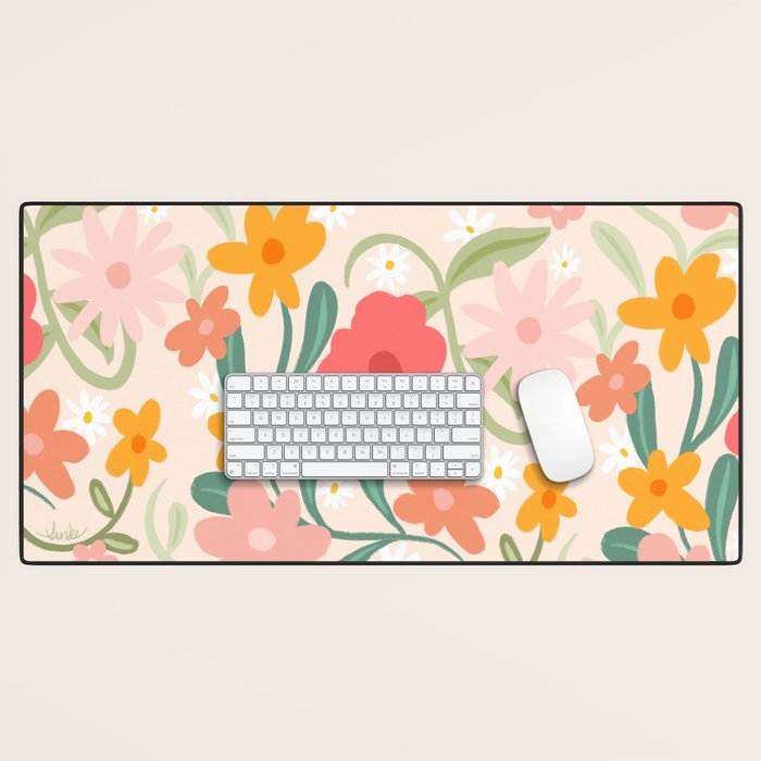 Bold Flowers Desk Mat Gallery Image 1