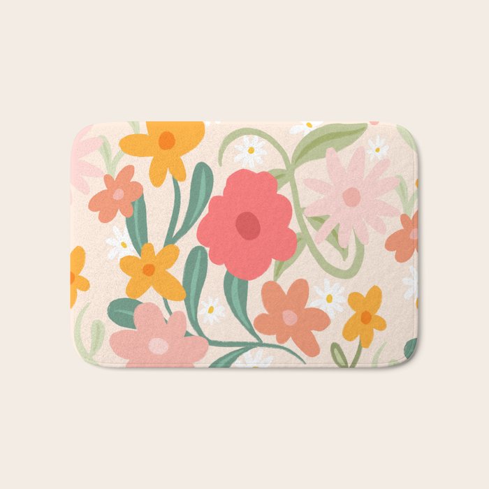 Bold Flowers Bath Mat Gallery Image 1