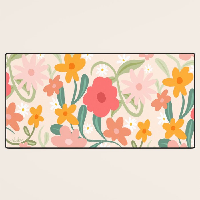 Bold Flowers Desk Mat Gallery Image 3