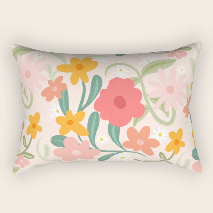 Bold Flowers Rectangular Pillow Gallery Image 1