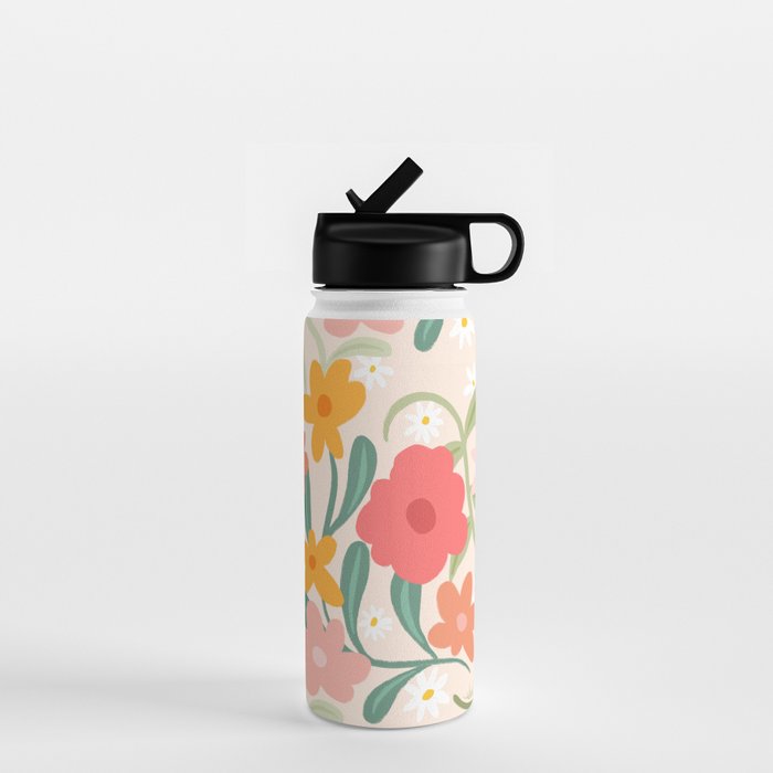 Bold Flowers Water Bottle Gallery Image 1
