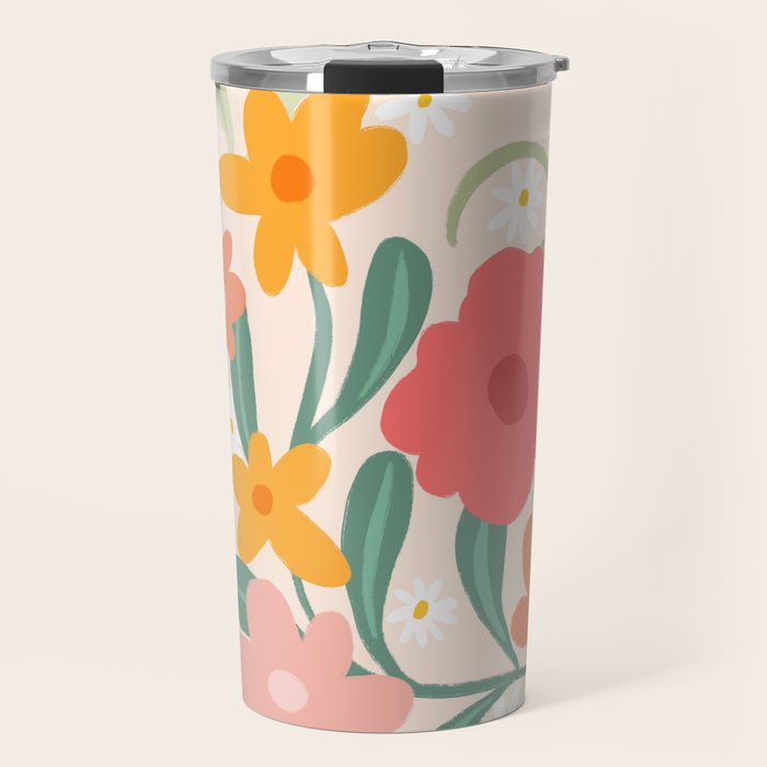 Bold Flowers Travel Mug Gallery Image 1