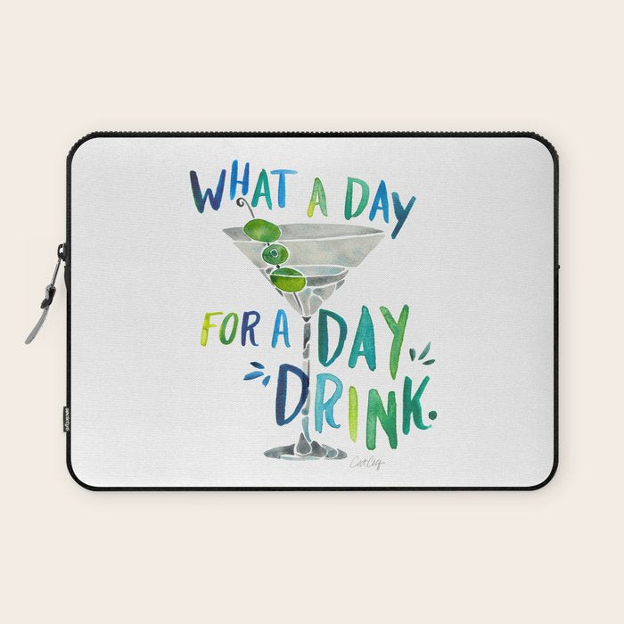 What a Day for a Day Drink - Blue & Green Palette Laptop Sleeve Gallery Image 1