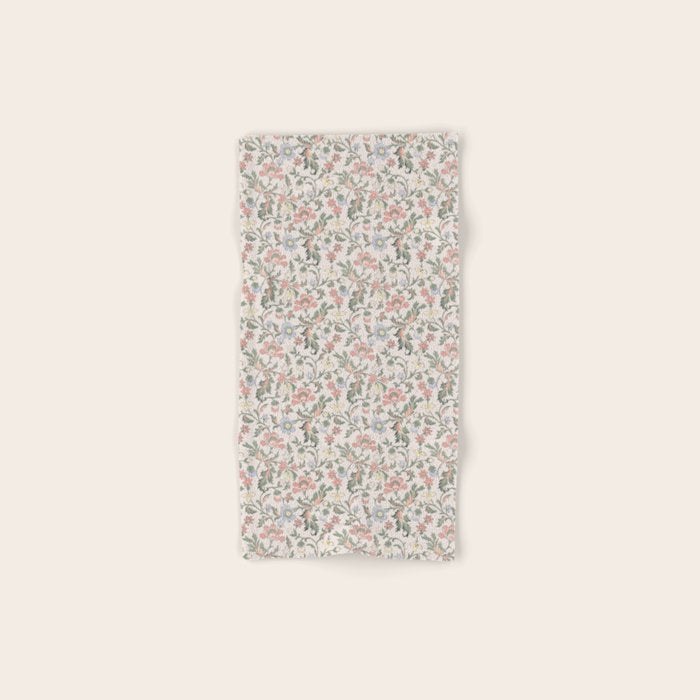 Vintage Bohemian Floral in Pink Bath Towel Gallery Image 1