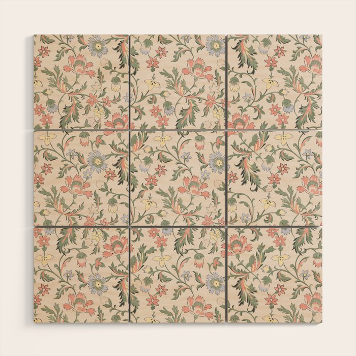 Vintage Bohemian Floral in Pink Wood Wall Art Gallery Image 1