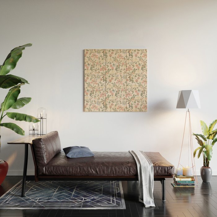 Vintage Bohemian Floral in Pink Wood Wall Art Gallery Image 2