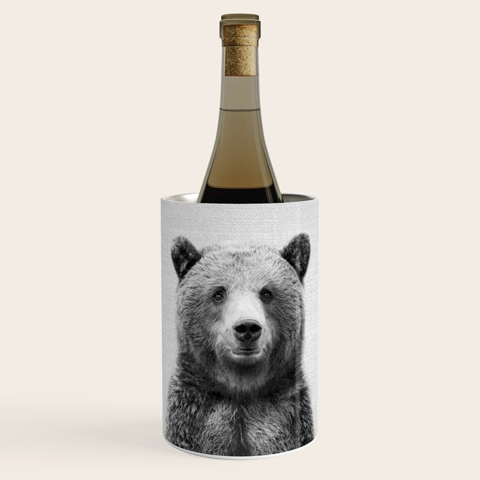 Grizzly Bear - Black & White Wine Chiller Gallery Image 1