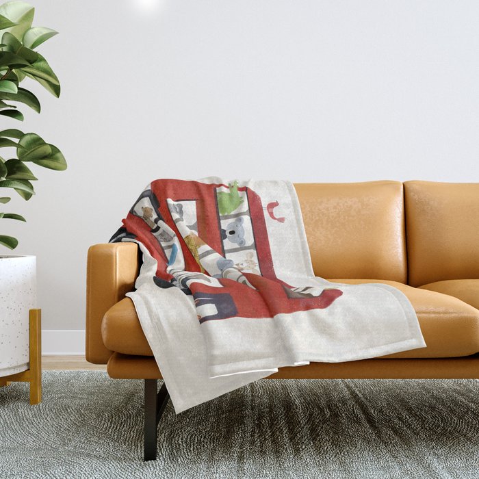 the big little red bus Throw Blanket Gallery Image 1