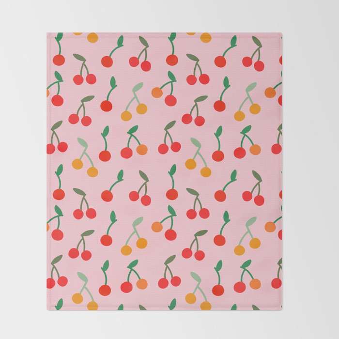 Cherry pattern Throw Blanket Gallery Image 2