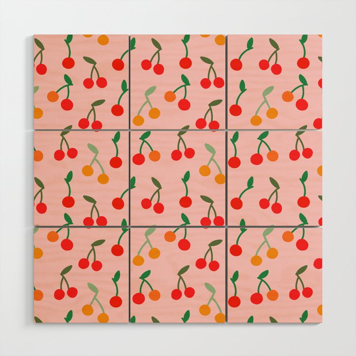 Cherry pattern Wood Wall Art Gallery Image 1