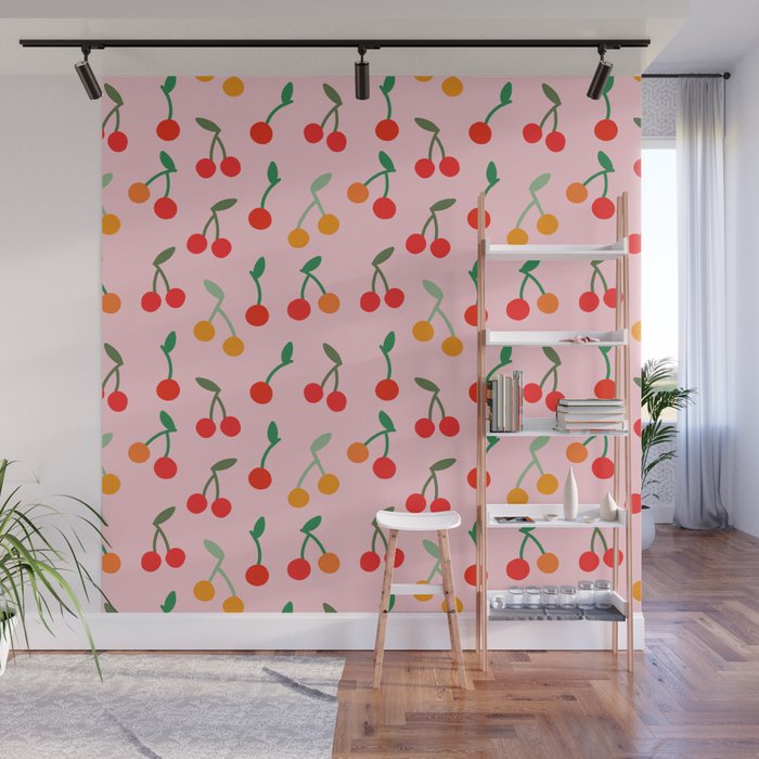 Cherry pattern Wall Mural Gallery Image 1