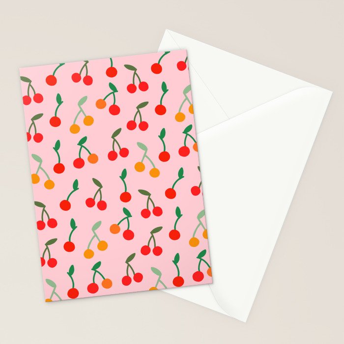 Cherry pattern Stationery Card Gallery Image 2