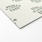block print palm in sage on cream Welcome Mat Gallery Image 2