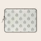 block print palm in sage on cream Laptop Sleeve Gallery Image 1