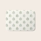block print palm in sage on cream Bath Mat Gallery Image 1