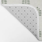 block print palm in sage on cream Bath Mat Gallery Image 2