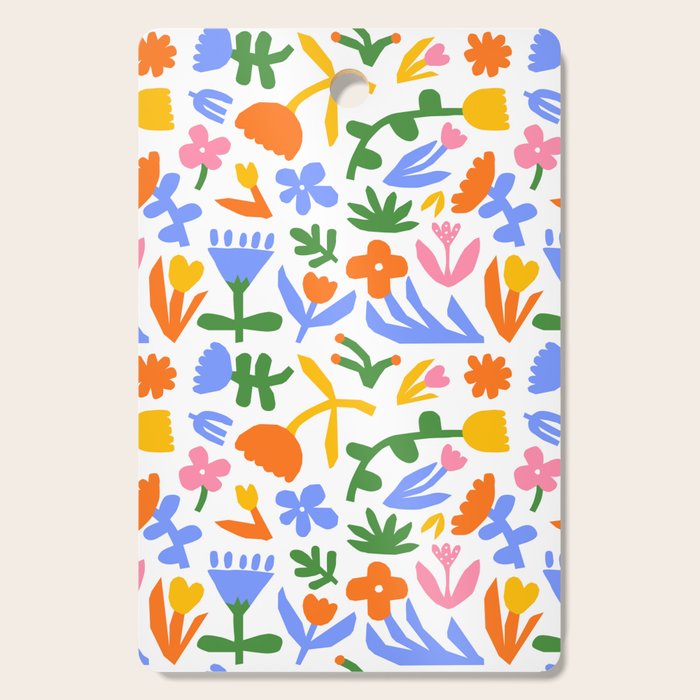 Colorful abstract flower art pattern Cutting Board Gallery Image 1