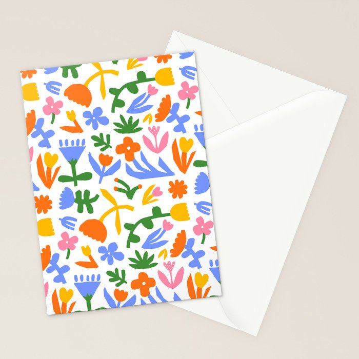 Colorful abstract flower art pattern Stationery Card Gallery Image 2