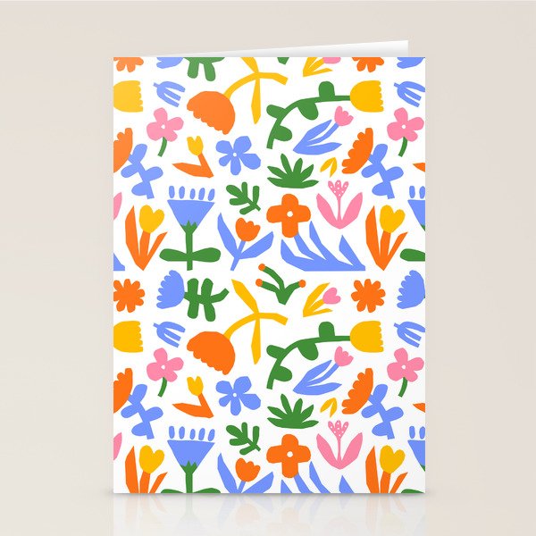 Colorful abstract flower art pattern Stationery Card Gallery Image 2