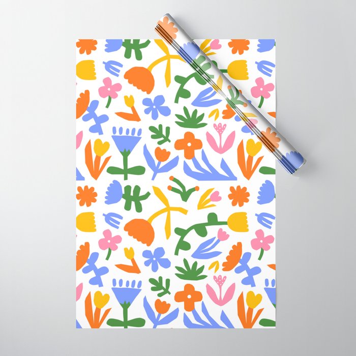 Colorful abstract flower art pattern Wrapping Paper Gallery Image 1