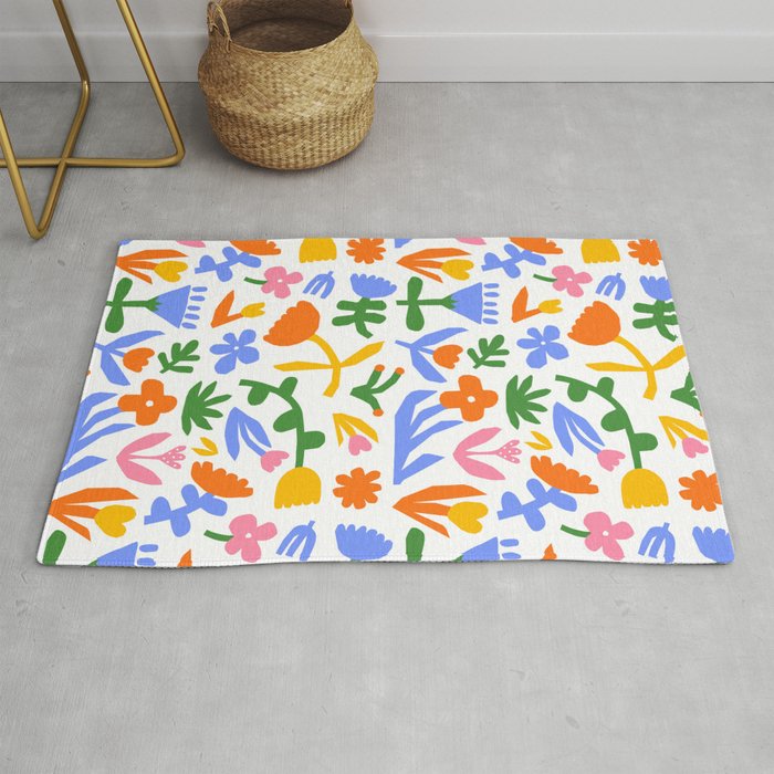 Colorful abstract flower art pattern Rug Gallery Image 1