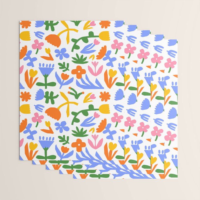 Colorful abstract flower art pattern Wrapping Paper Gallery Image 3