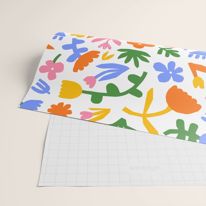 Colorful abstract flower art pattern Wrapping Paper Gallery Image 2