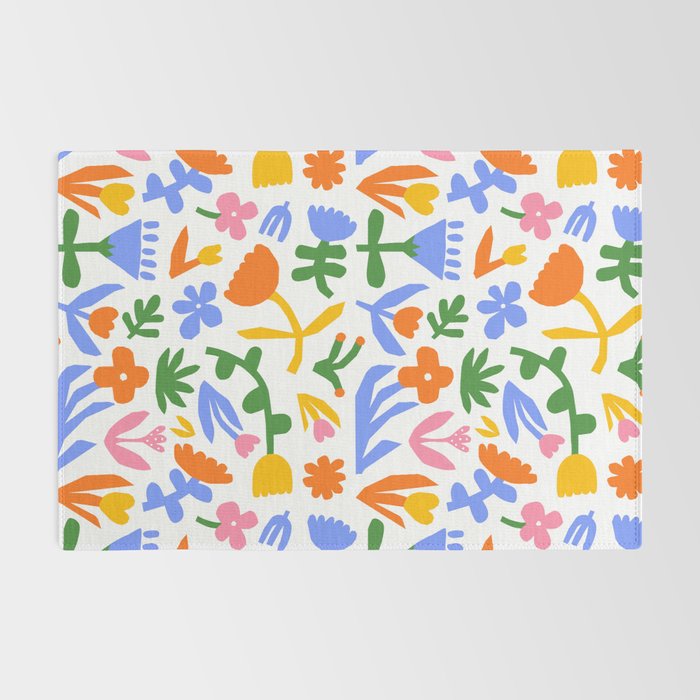 Colorful abstract flower art pattern Rug Gallery Image 2