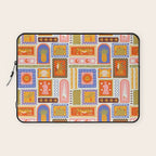 Vintage tropical summer patchwork tapestry pattern Laptop Sleeve Gallery Image 1