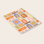 Vintage tropical summer patchwork tapestry pattern Notebook Gallery Image 3