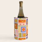 Vintage tropical summer patchwork tapestry pattern Wine Chiller Gallery Image 1