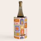 Vintage tropical summer patchwork tapestry pattern Wine Chiller Gallery Image 2