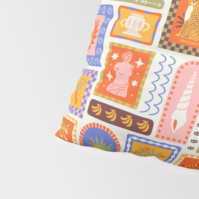 Vintage tropical summer patchwork tapestry pattern Pillow Sham Gallery Image 4
