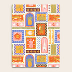 Vintage tropical summer patchwork tapestry pattern Notebook Gallery Image 4