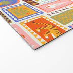 Vintage tropical summer patchwork tapestry pattern Welcome Mat Gallery Image 2