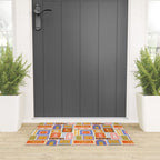 Vintage tropical summer patchwork tapestry pattern Welcome Mat Gallery Image 3