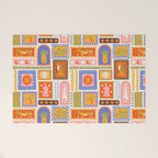Vintage tropical summer patchwork tapestry pattern Welcome Mat Gallery Image 1