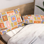 Vintage tropical summer patchwork tapestry pattern Pillow Sham Gallery Image 2