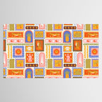 Vintage tropical summer patchwork tapestry pattern Tablecloth Gallery Image 2