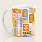 Vintage tropical summer patchwork tapestry pattern Coffee Mug Gallery Image 3