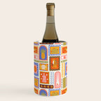 Vintage tropical summer patchwork tapestry pattern Wine Chiller Gallery Image 3