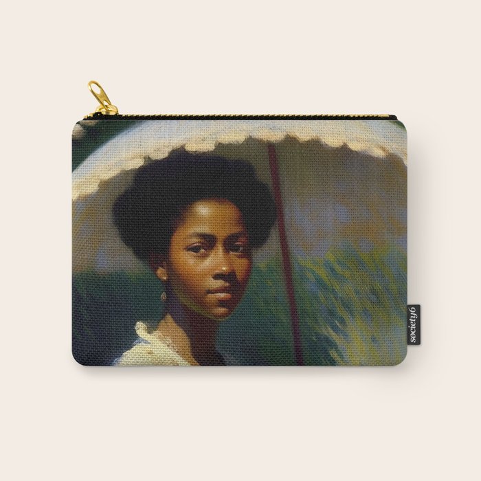 African American Woman with a Parasol still life Impressionism portrait painting Carry All Pouch Gallery Image 1