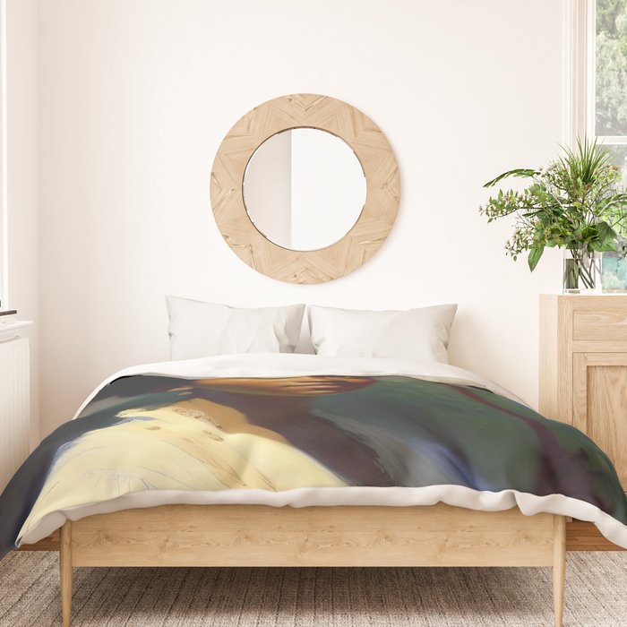 African American Woman with a Parasol still life Impressionism portrait painting Duvet Cover Gallery Image 3