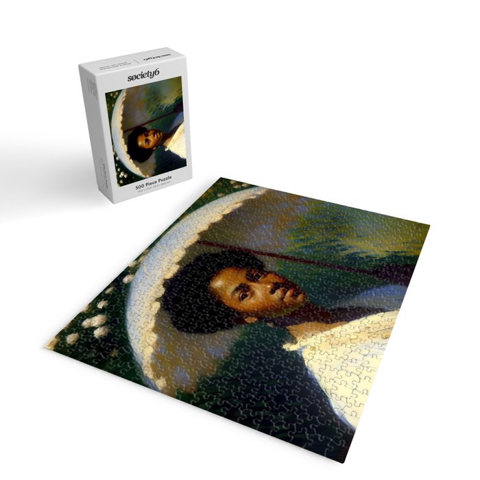 African American Woman with a Parasol still life Impressionism portrait painting Jigsaw Puzzle Gallery Image 2