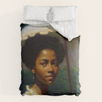 African American Woman with a Parasol still life Impressionism portrait painting Comforter Gallery Image 6
